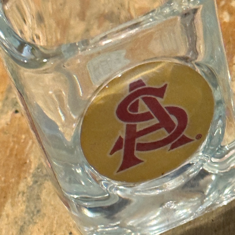 NWT ASU Baseball Square Shot glass